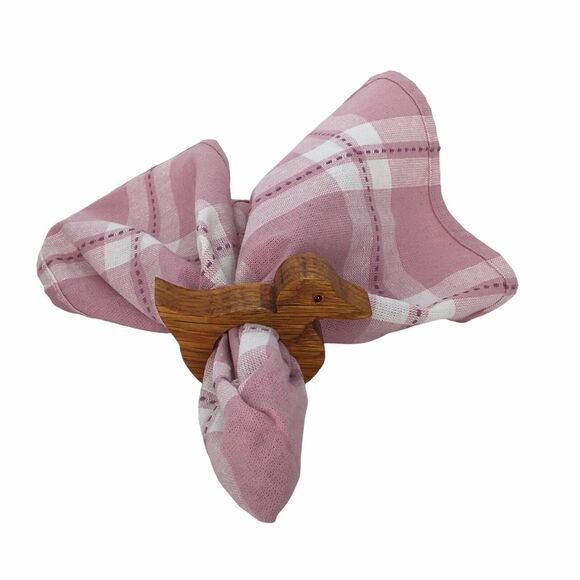 Vintage Primative Country Cottage Wooden Hand-carved Duck Napkin Rings Holders - Picture 6 of 9
